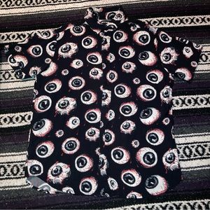 Hot Topic Eyeball Button Up Shirt